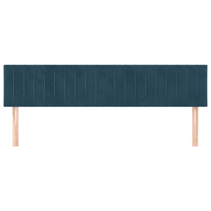 vidaXL - Hoofdborden - 200x5x78/88 - cm - fluweel - donkerblauw