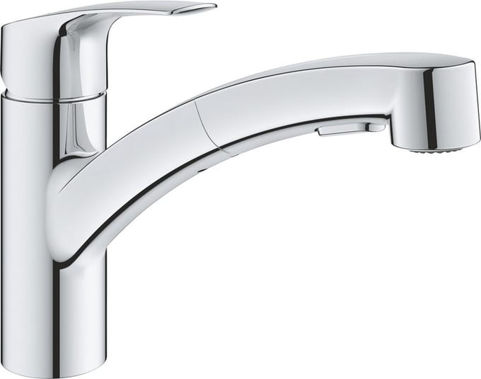 Grohe Eurosmart ohm wastafel met dubbele sproeier en lage uitloop