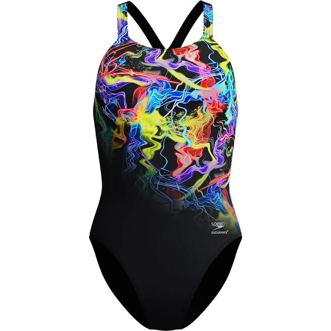 Speedo Badpak Eco Endurance+ Placement Print Powerback Zwart/Geel