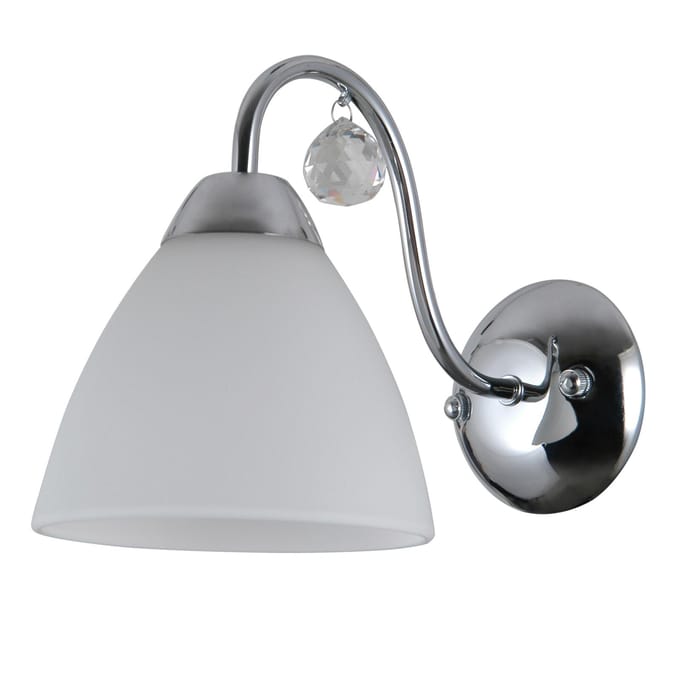 Moderne Wandlamp LUGANO Wit-Chroom E27