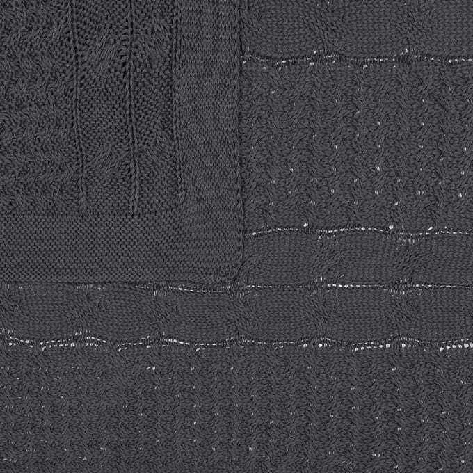 FETHIYE - Plaid - Donkergrijs - 140 x 170 cm - Katoen