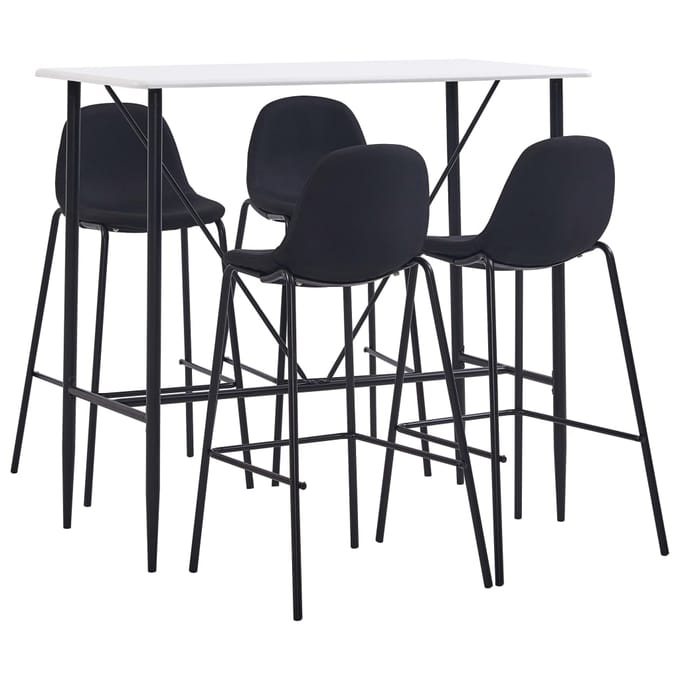 vidaXL - 5-delige - Barset - stof - zwart