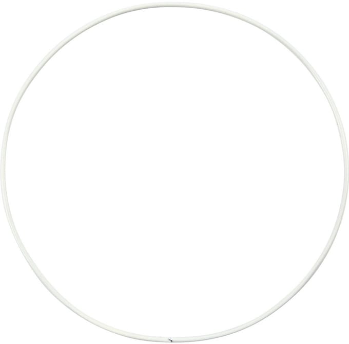 Metalen draadring, d 15 cm, dikte 2 mm, wit, 10 stuk/ 1 doos