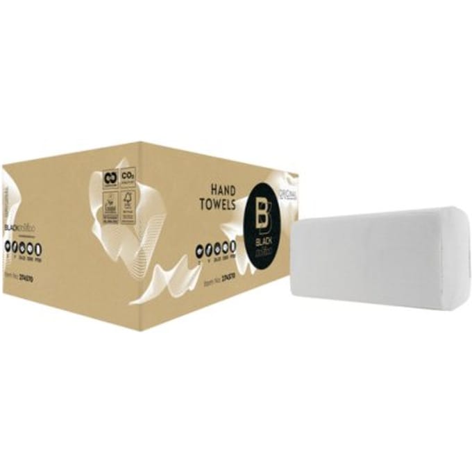 Handdoek blacksatino pt30 original v-vouw 2-laags 250x230mm 15x214 vel wit 274570