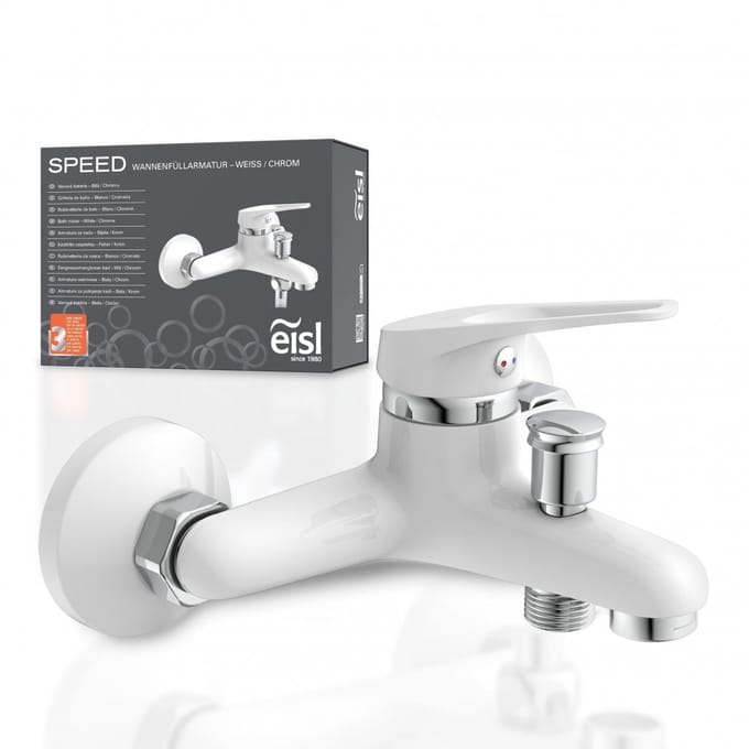 EISL SPEED Badkraan Wit/Chroom–Moderne badmengkraan met keramische cartridge