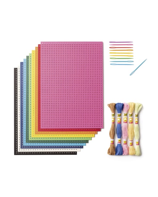 Folia borduurkarton set - creatieve borduurkit 25-delig multicolor.