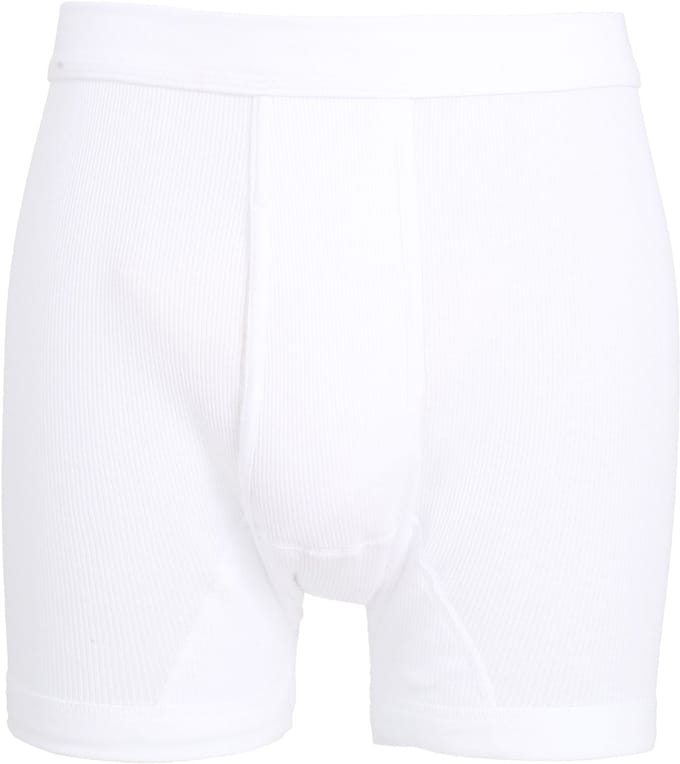 Gotzburg heren boxer lang doppelripp met gulp (1-pack) - wit