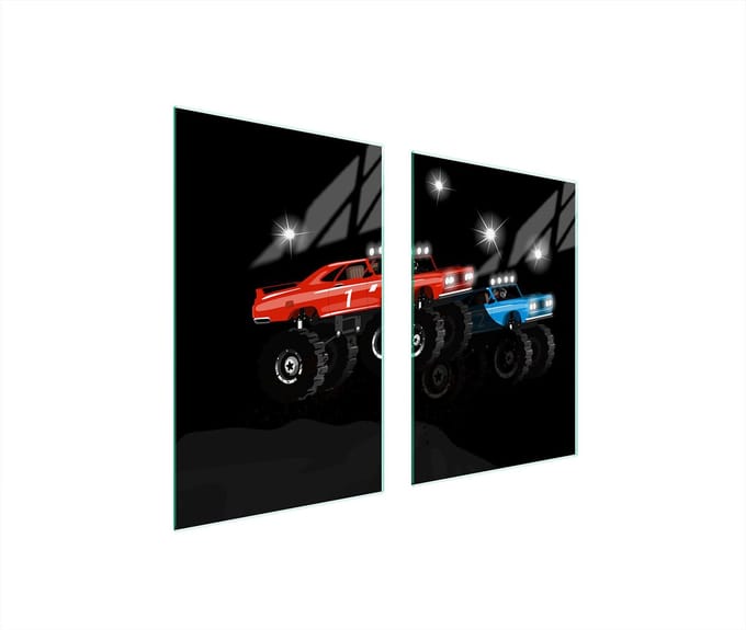 TMK ArtDeko - Serie - Glazen Beschermplaat - 65x52 cm - Wit