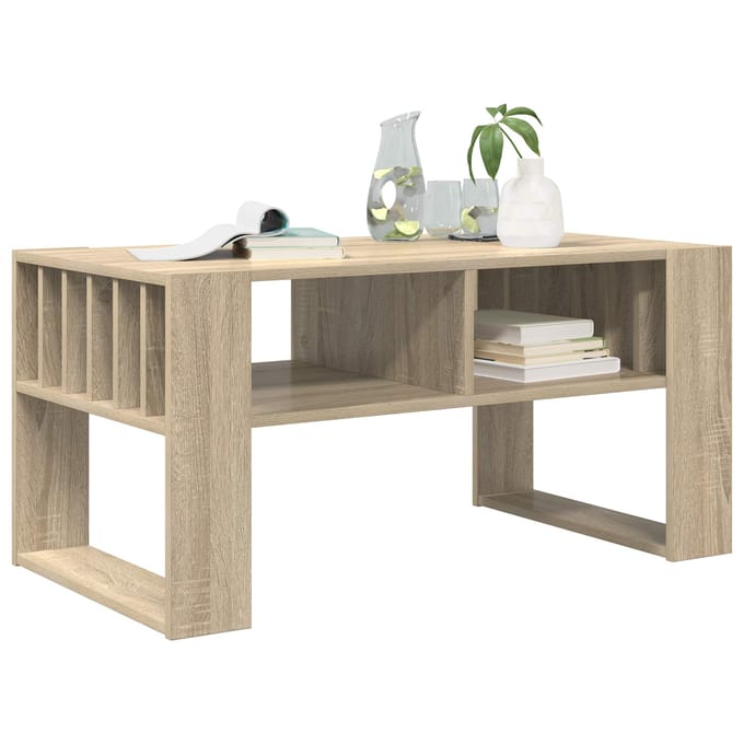vidaXL - Salontafel - Sonoma - Eik - 92 - x - 49,5 - x - 45 - cm - Bewerkt - hout
