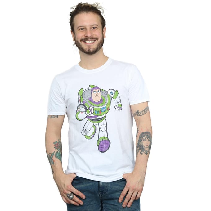 Disney Heren Toy Story 4 Classic Buzz Lightyear T-Shirt (Wit)