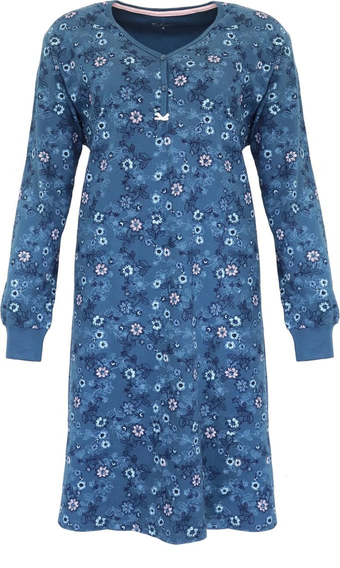 Tenderness Dames Nachthemd - Blauw - Maat M