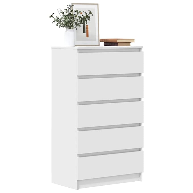 vidaXL - Ladekast - 60x36x103 - cm - bewerkt - hout - wit