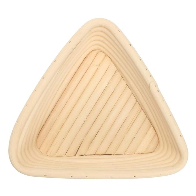 Driehoekige Broodrijsmandjes met Liner Deegrijs Rotan Handgemaakte Rotan Kom beige