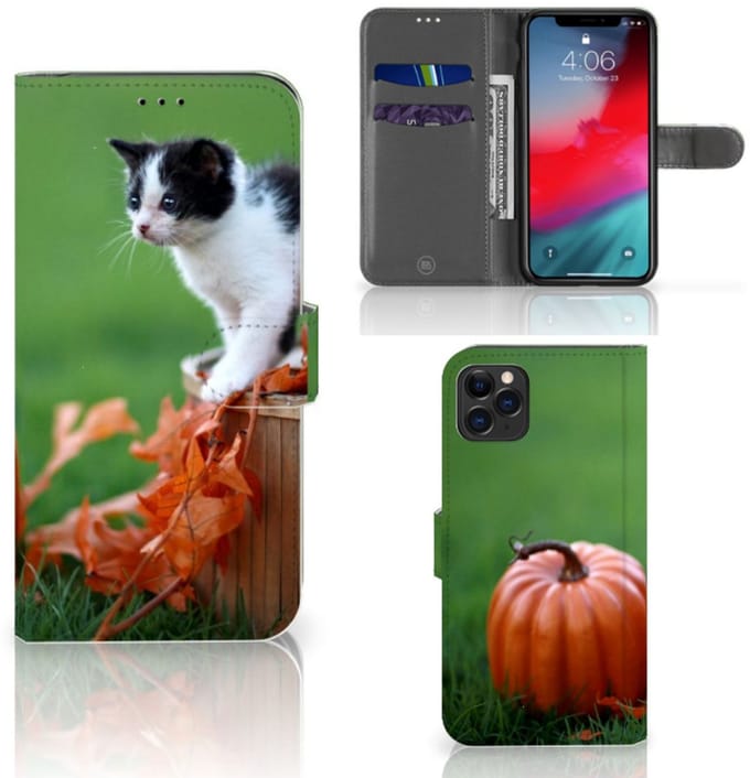 Apple iPhone 11 Pro Max Telefoonhoesje met Pasjes Kitten