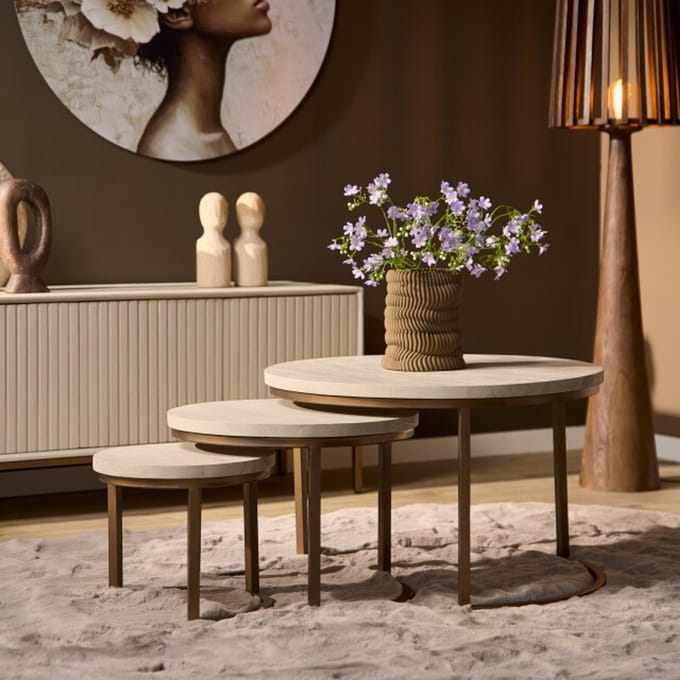 Starfurn - Salontafel Madison - Beige - 70x70x45 cm