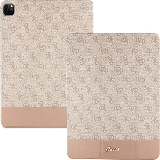Guess 4G Stripe Allover - Apple iPad Pro 12.9" (2021/22) - Roze