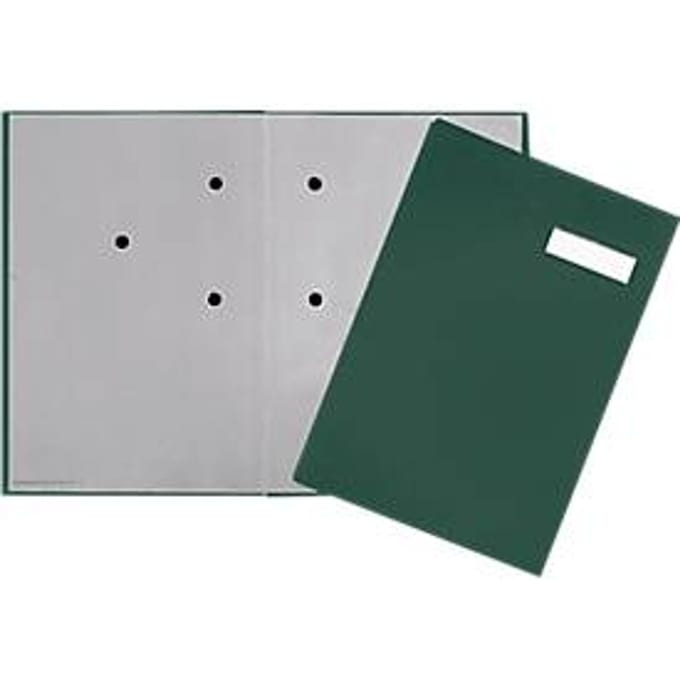 PAGNA vloeiboek, 20 waaiers, karton/linnen stoffering, groen