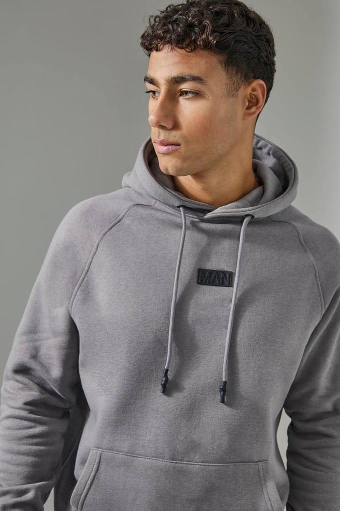 Regular Fit Man Active Hoodie & Short Tracksuit | Charcoal | Size Medium