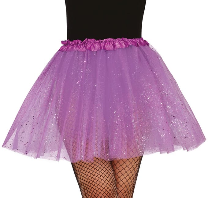 Fiestas Guirca - Glitter tutu paars - 40 cm - Carnavalskleding - Carnaval - carnavalskleding 2027 - Carnaval kostuum