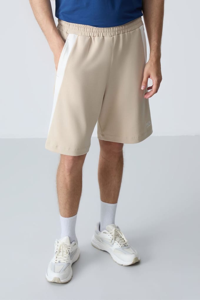 Heren Katoenen Mix Sweatshorts