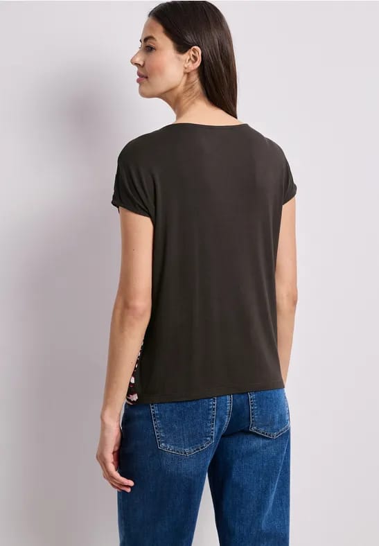 Shirt met hangende schouder en print