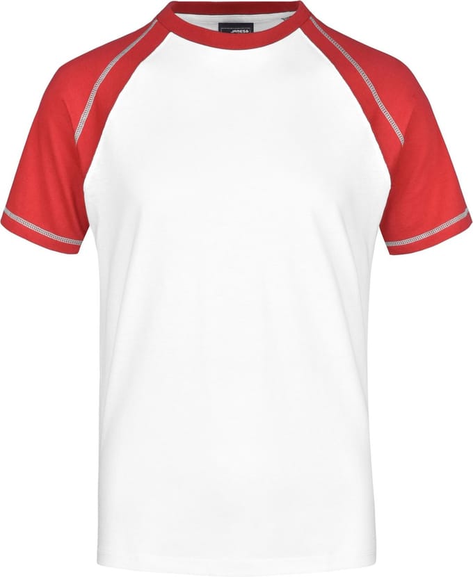 Heren t-shirt wit/rood 2XL
