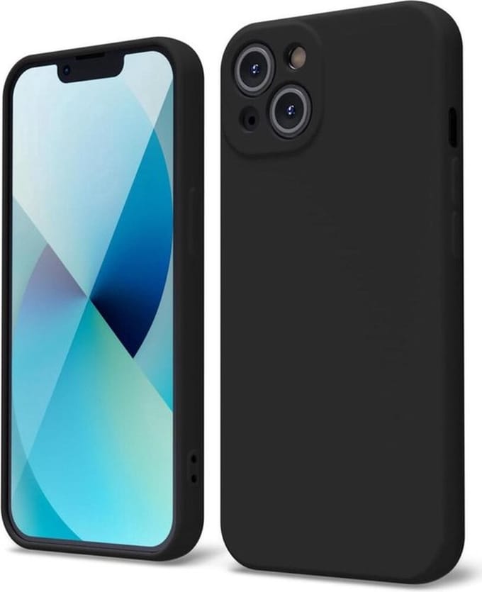 Camera bescherming Siliconen/TPU back cover hoesje - Geschikt voor Appel iPhone 14 - Extra camera bescherming - Zwart