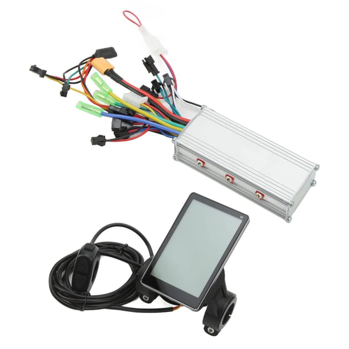36V 48V 500W Elektrische Fiets Motor Borstelloze Controller LCD Display Kit voor 22.5mm Stuur black