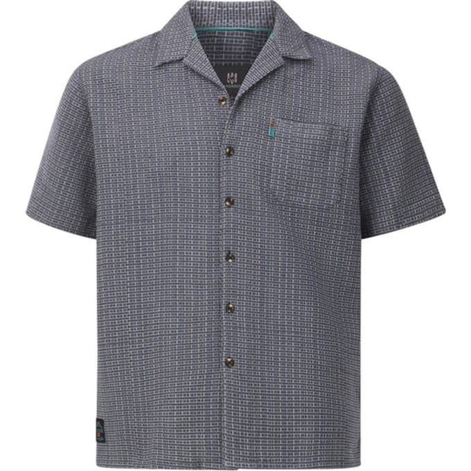 Jan Vanderstorm herren Overhemd Met Korte Mouwen - 43/44 - blauw - Plus Size