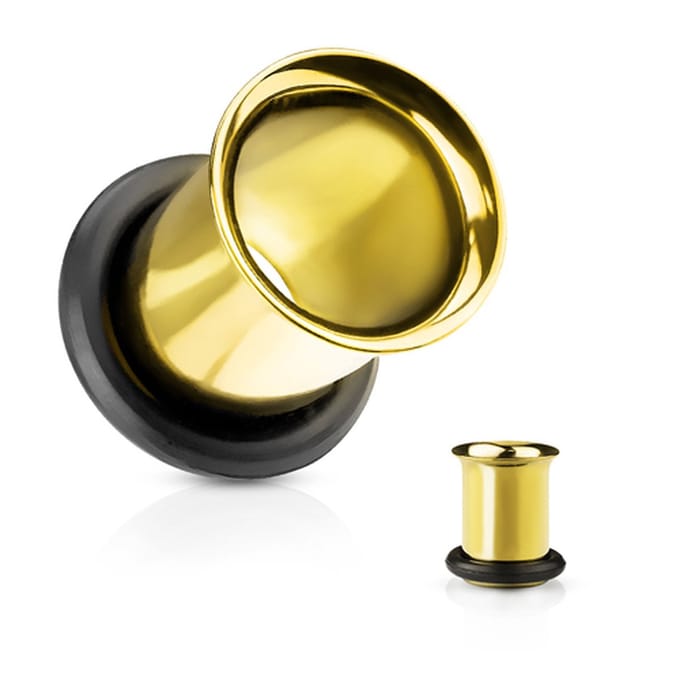 Single flared tunnel basis 2.4 mm - goud - LMPiercings