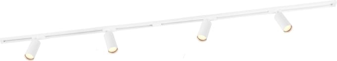 Ledvion - LED Railverlichting 2M + 5 Railspots (5W - 2700K - Wit - Dimbaar) - 1-Fase