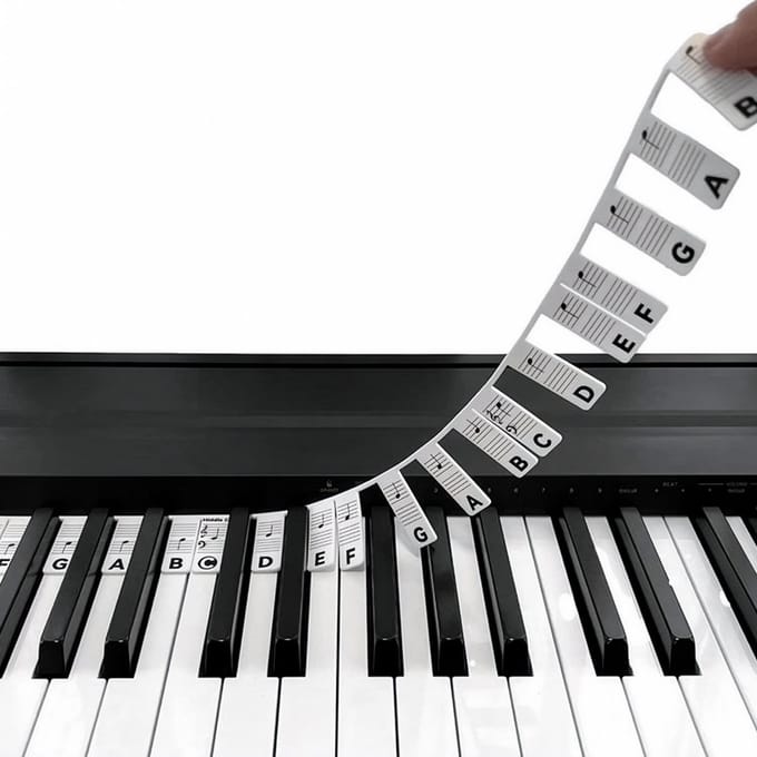 Siliconen Piano Stickers Afneembaar of Keyboard Stickers Herbruikbaar - Wit
