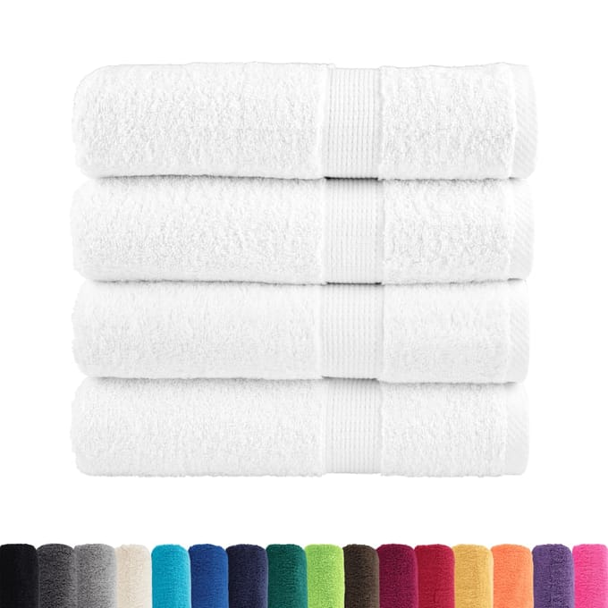 vidaXL - Handdoeken - SOLUND - 4 - st - 600 - g/m² - 50x100 - cm - wit
