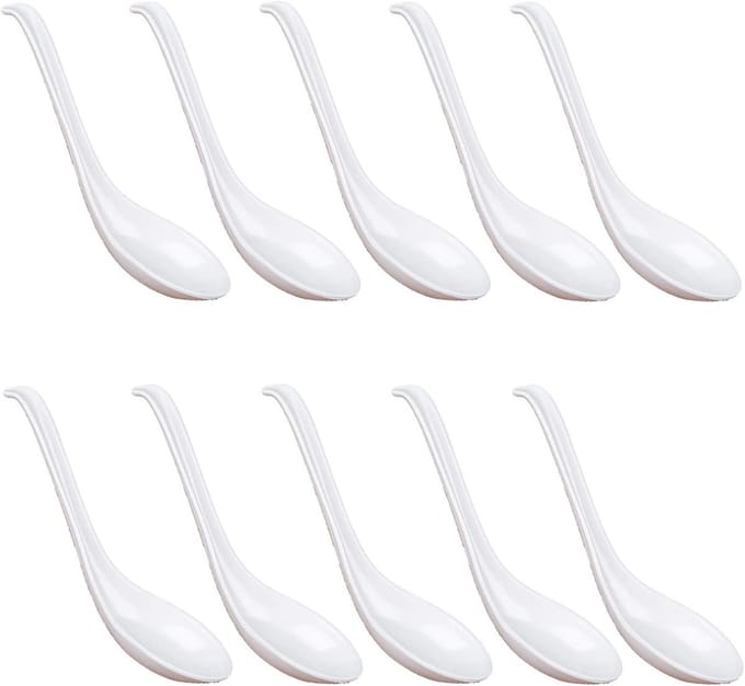 Solidchoice - Set van 10 Melamine Soeplepels met Lange Handgreep