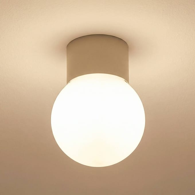 SIGMA Plafondlamp Hotel Mood 1, grijs-beige, metaal, glas, G9