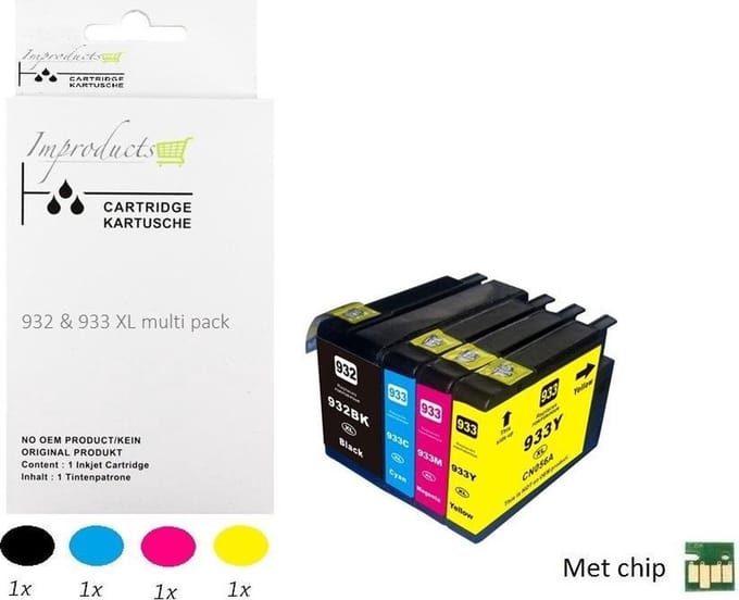 Improducts® Inkt cartridges - Alternatief Hp 932 XL 933 XL 932XL 933XL multi pack