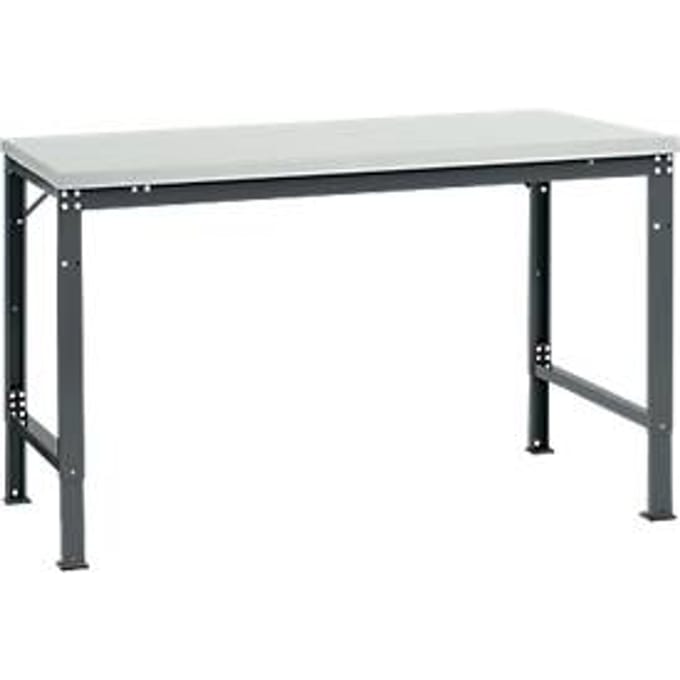 Manuflex basistafel UNIVERSAL Speciaal, 1500 x 1000 mm, melamine lichtgrijs, antraciet