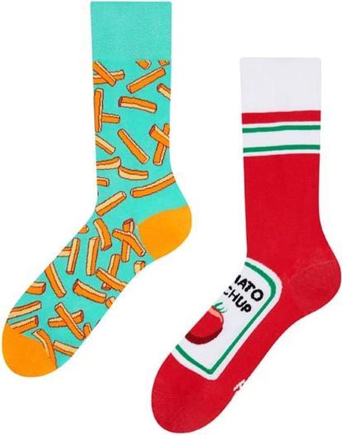 Dedoles Sokken - Frietjes met Ketchup - Unisex Maat 43-46