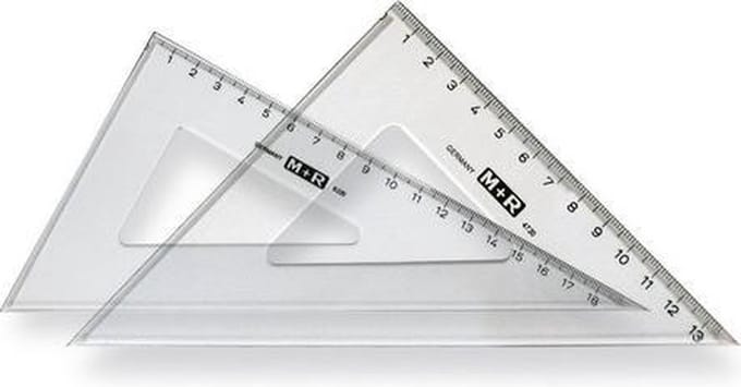 M+r Tekendriehoeken 13/18 Cm Transparant 2-delig