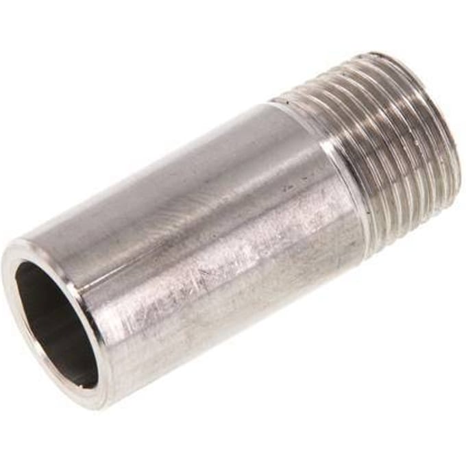 R 3/8'' Buitendraad x 17.2mm RVS Pijpnippel met Las uiteinde 20 Bar DIN 2982 - 40mm [2 Stuks]