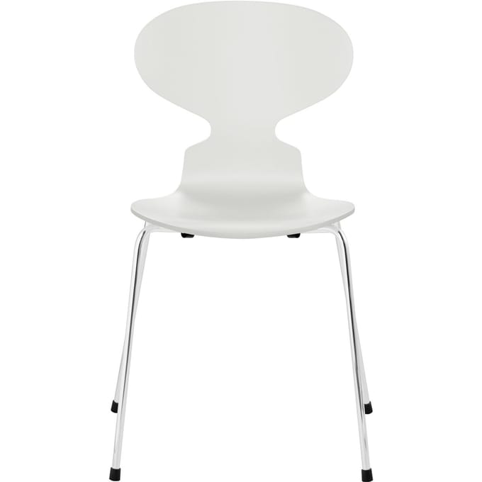 Fritz Hansen Ant Stoel - gelakt - wit - verchroomd
