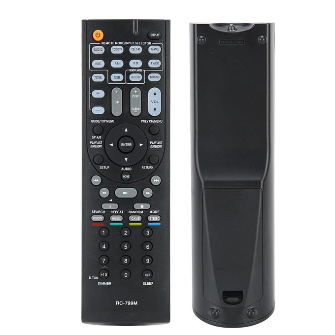 Premium ABS Afstandsbediening Vervangingsonderdeel Geschikt voor Onkyo RC799M black