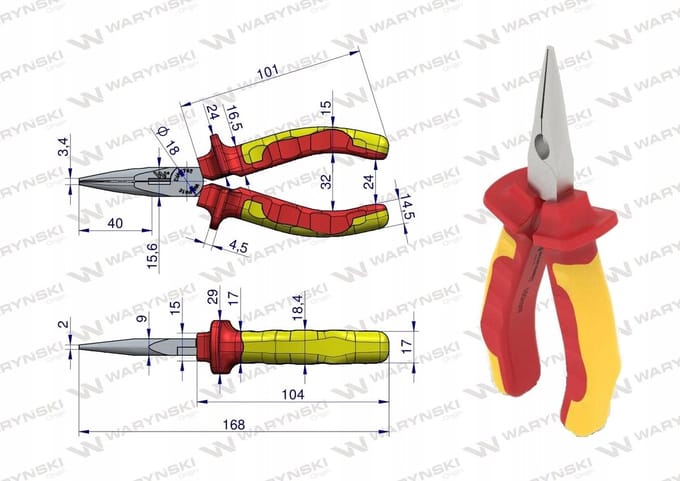 Geïsoleerde Rechte Langbek Tang 200mm VDE