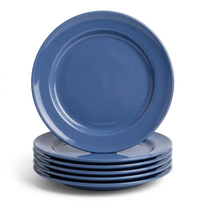 Royal Boch Boerenblauw Bord Plat 21cm set van 6