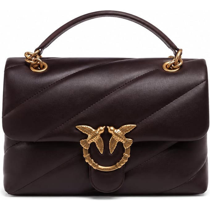 PINKO Love Classic Schoudertas Leder 27 cm - Dames - marrone marasca