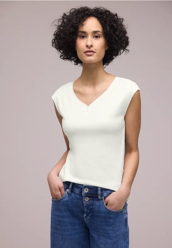 Shirt met knoopdetail