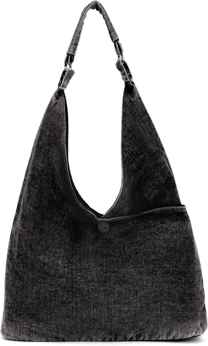 Grote Canvas Hobo Schoudertas voor Dames met Veel Ruimte