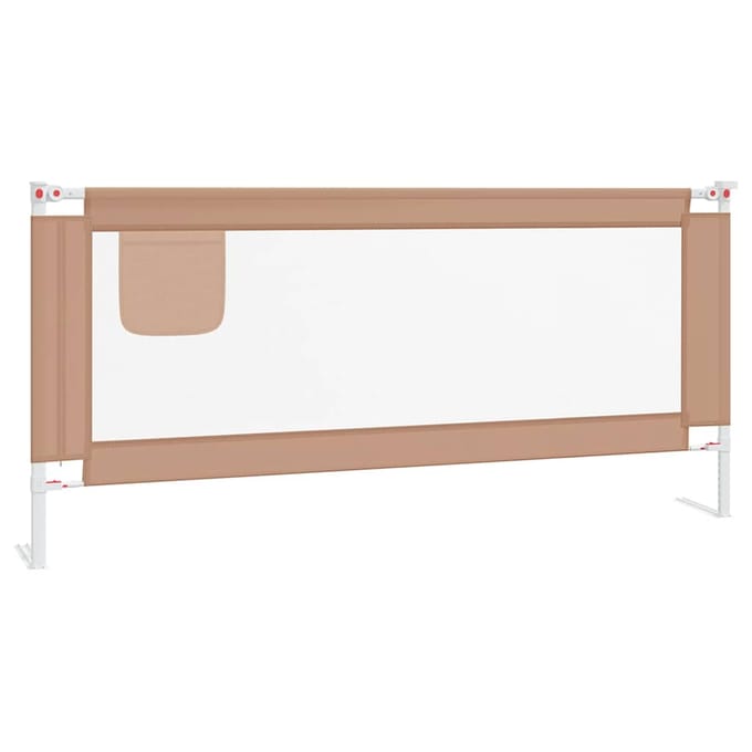 Barrière de Sécurité pour Lit d'Enfant Taupe 200x25 cm Tissu
