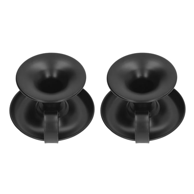 2 Stuks Pilaarkaarshouder Mat Zwart Retro Eenvoudig Elegant Stabiele Basis Taps Kaarshouder voor black