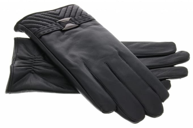 imoshion Echt lederen touchscreen handschoenen met bandje en stiksel - Maat L